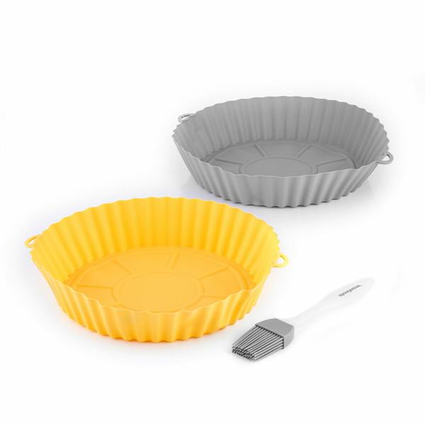 InnovaGoods Air Fryer Silicone Basket Set 2PC with Brush